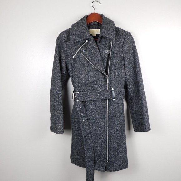 Michael Kors Wool Blend Zip Front Coat SIZE XS - Picture 2 of 9